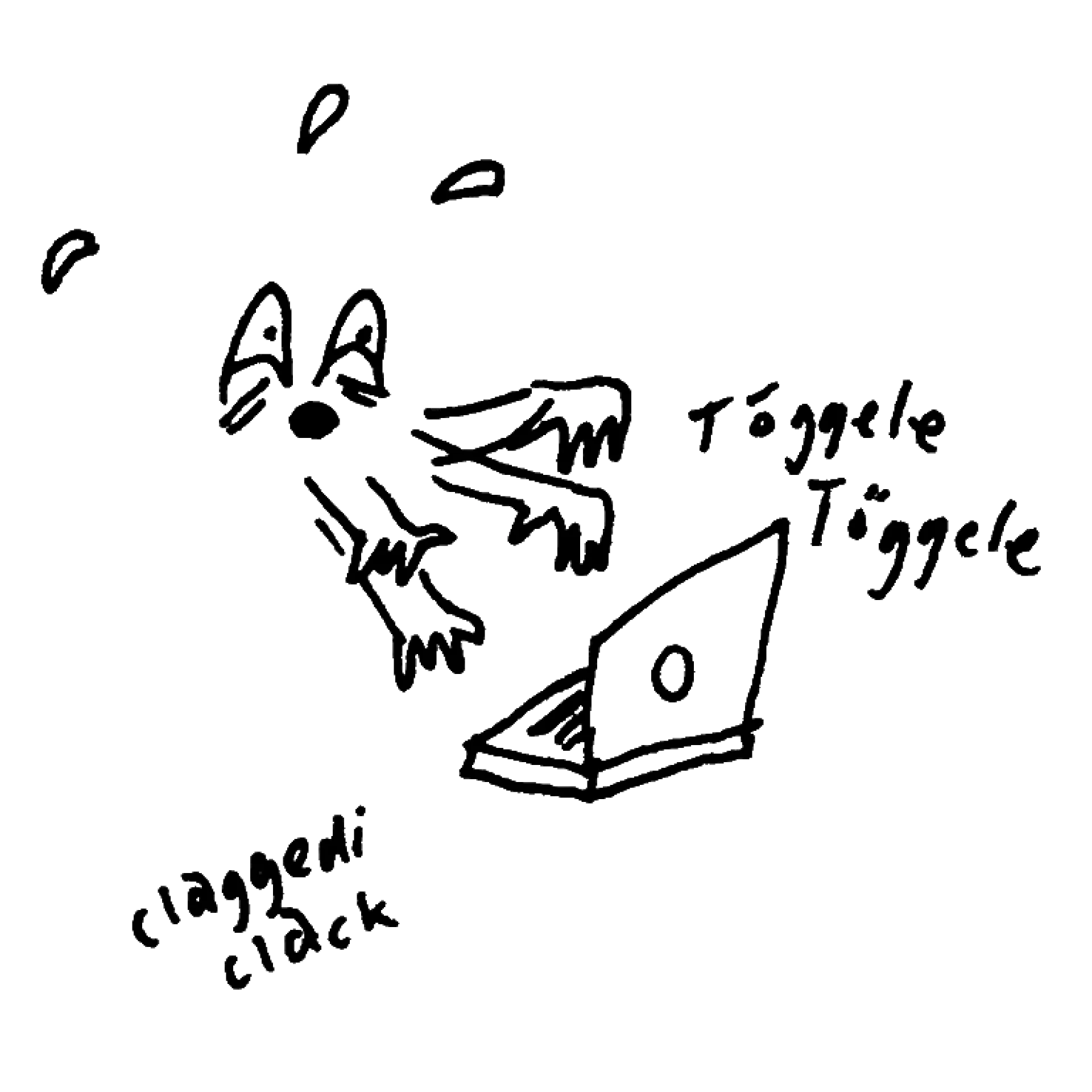 Eine abstrakte Illustration einer Person am Laptop, die schnell arbeitet.