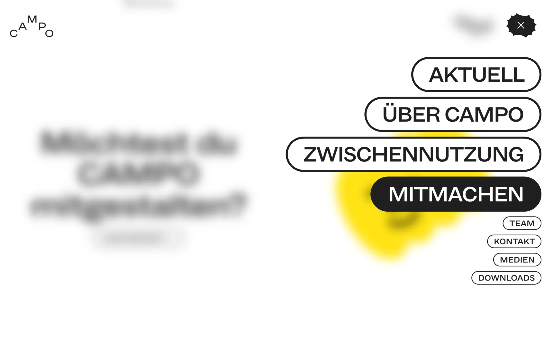 Screenshot CAMPO Webseite