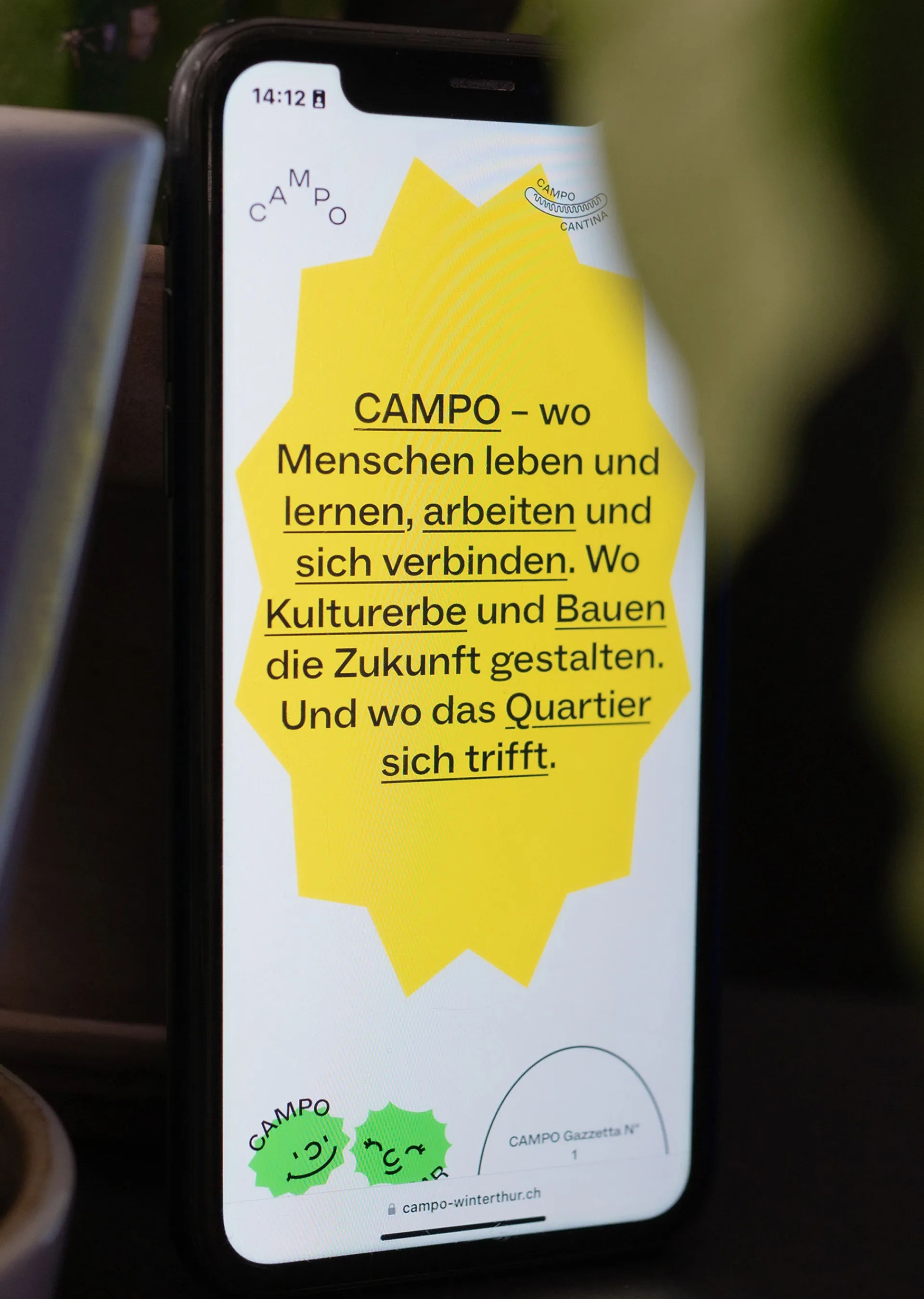 CAMPO-Website auf dem Handy