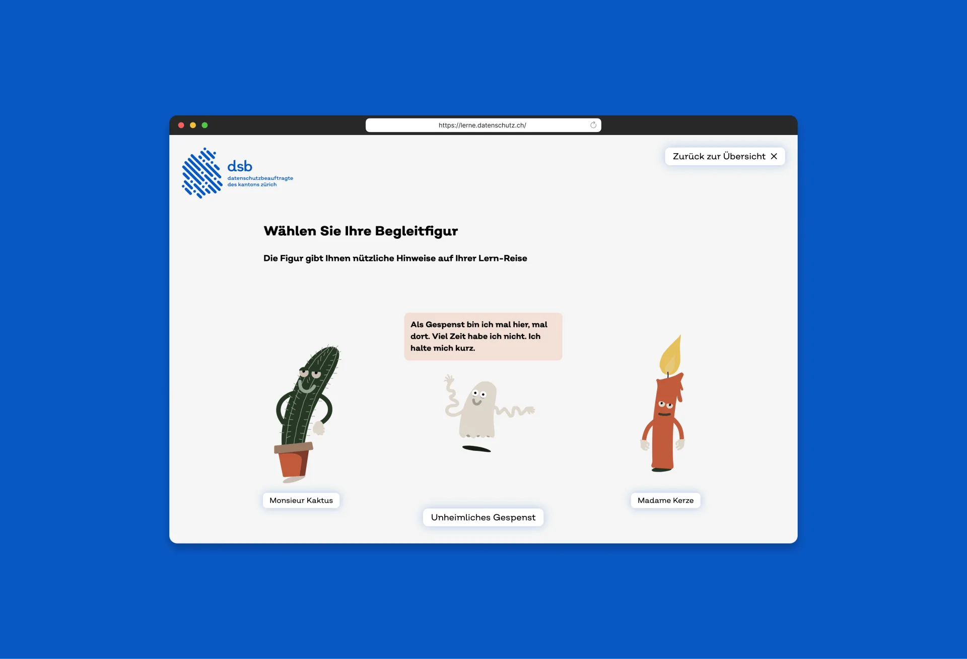 Screenshot von der Haupseite