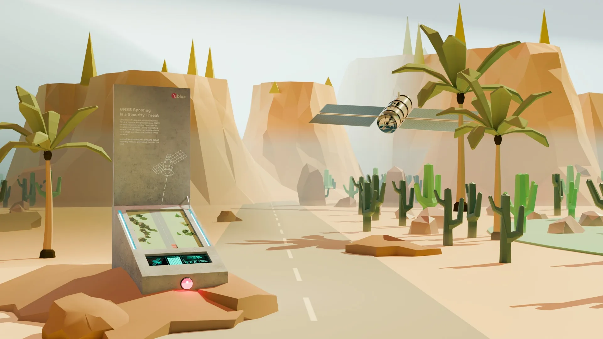 GPS-Apparat in der Wüstenlandschaft