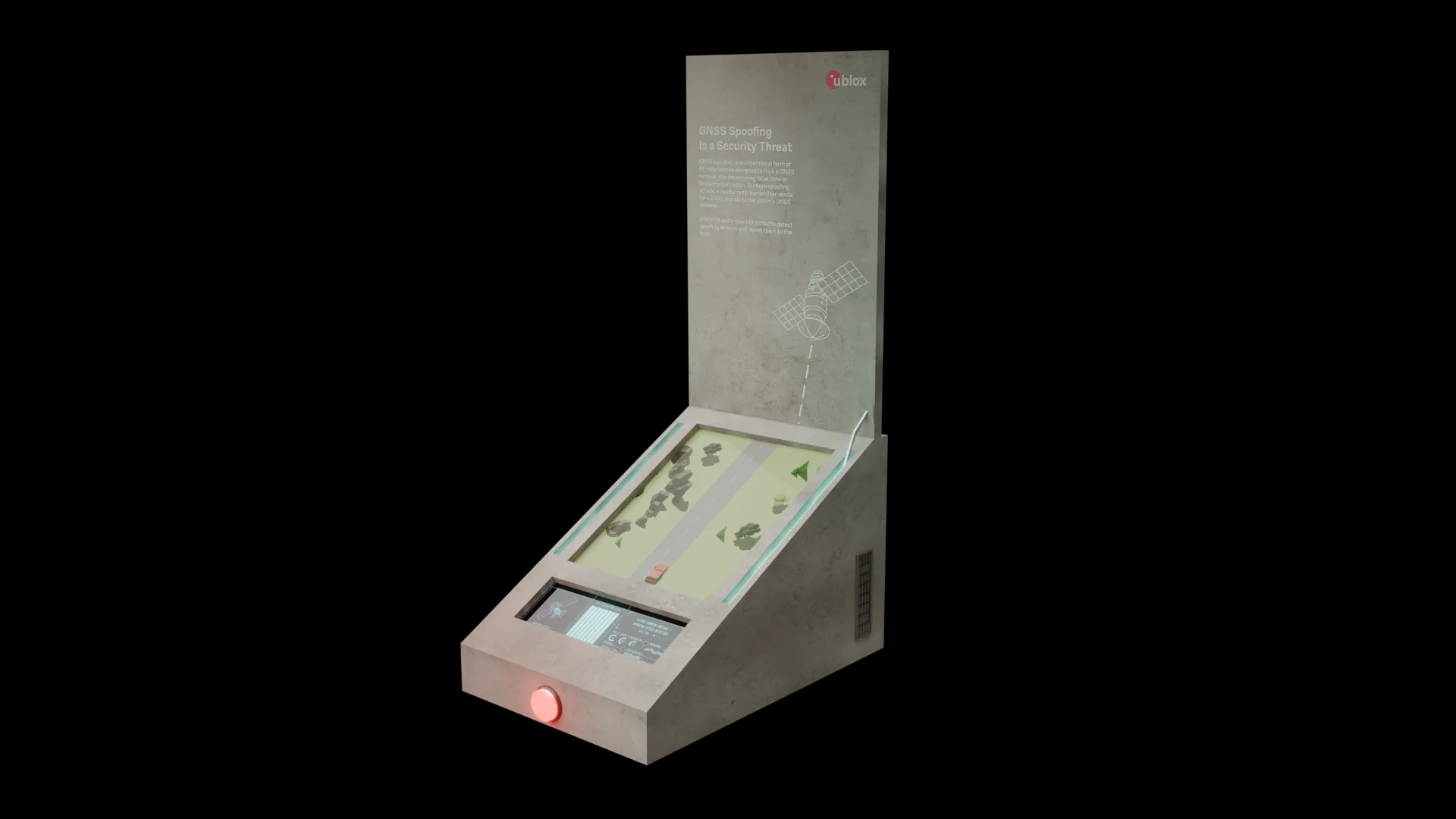 Spoofing Apparat mit schwarzem Hintergrund