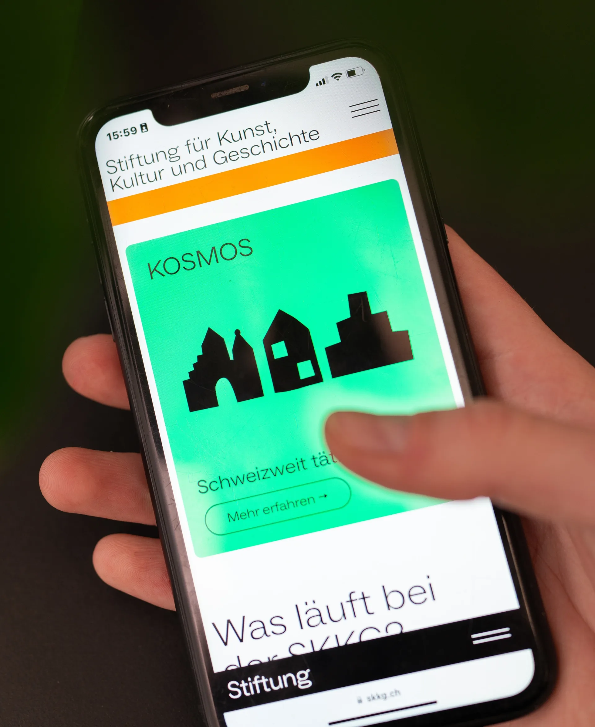 SKKG-Website auf dem Handy