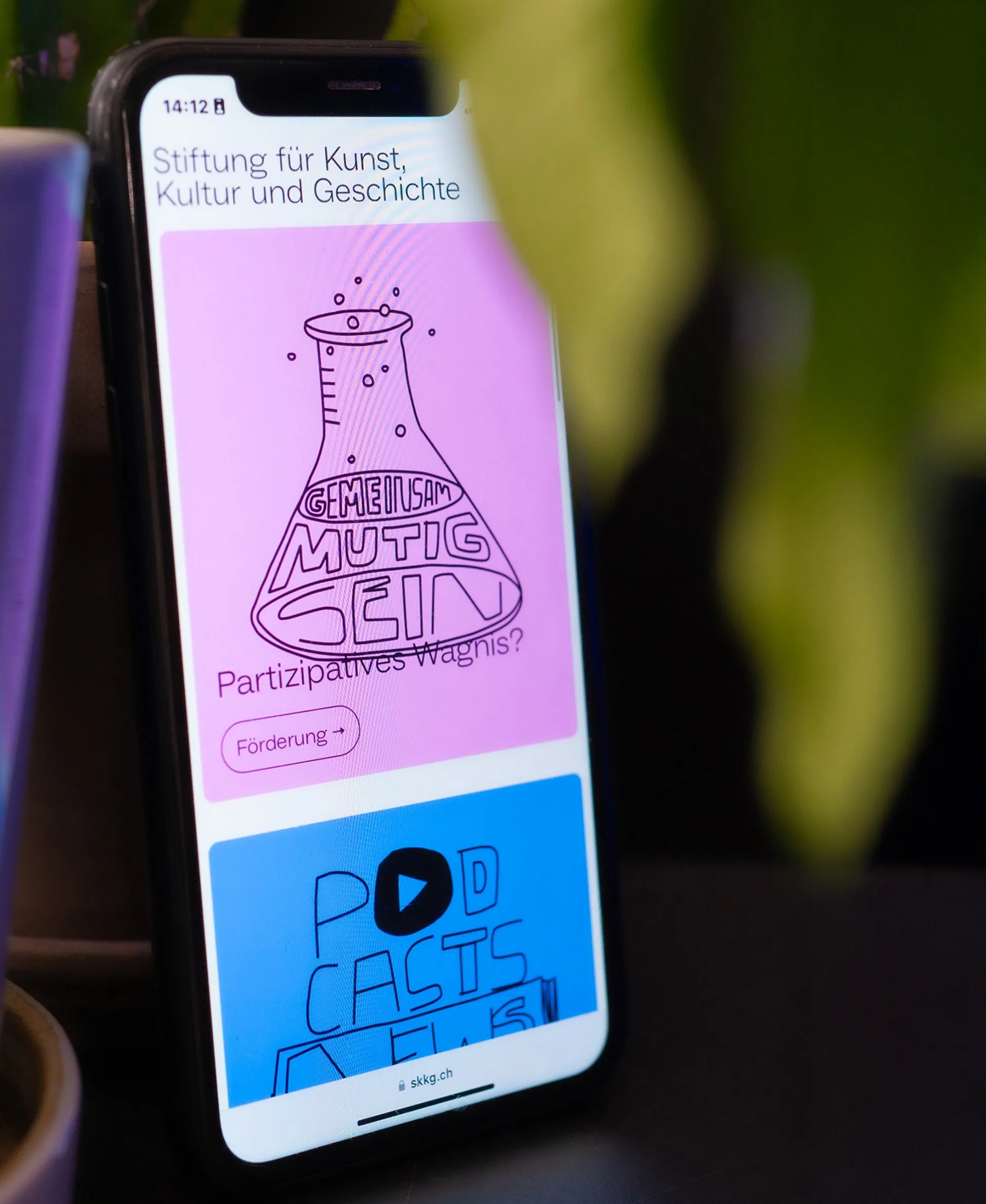 SKKG-Website auf dem Handy