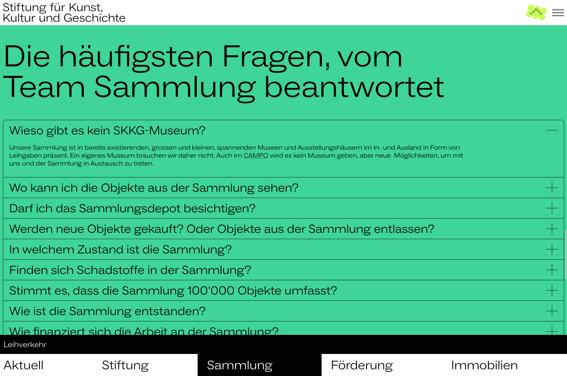 Screenshot SKKG Website