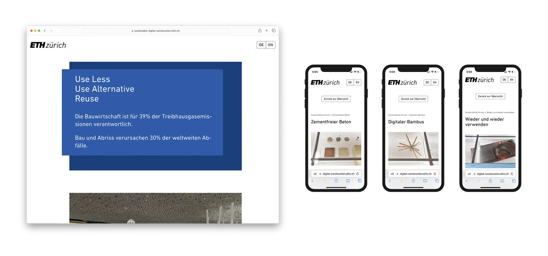 Sustainable Digital Construction Website Mockup