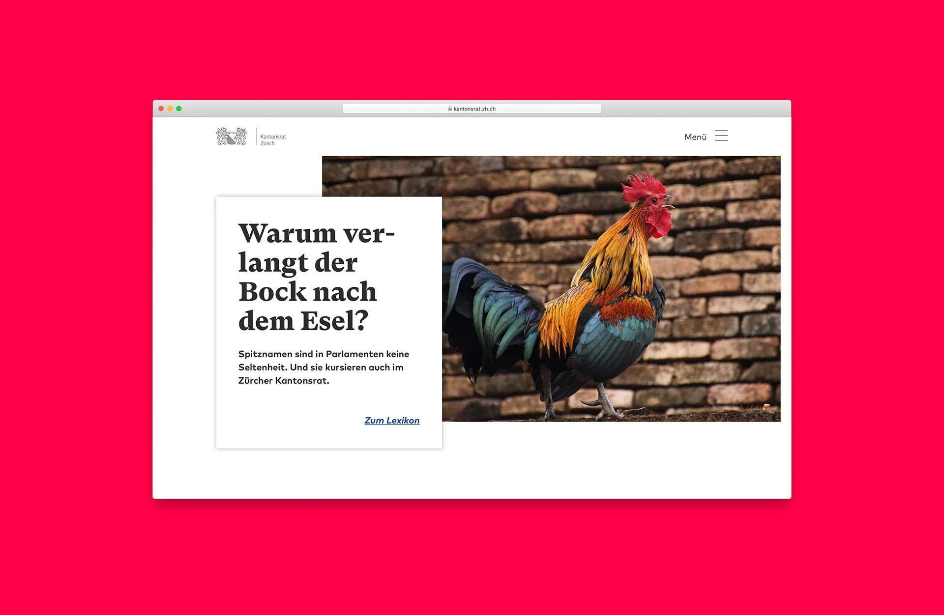 Screenshot der Webseite des Kantonsrat Zürich